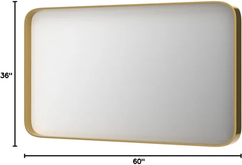 Miniatura 69 de TokeShimi - Espejo para pared de baño, espejo de tocador con marco de metal de aleación de aluminio mate cepillado e inoxidable, decoración rústica