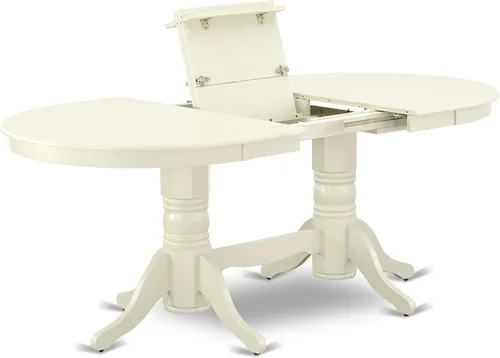 Miniatura 5 de East West Furniture VABO7-LWH-W - Juego de comedor de 7 piezas compuesto por una mesa de comedor ovalada con hojas de mariposa y 6 sillas de asiento