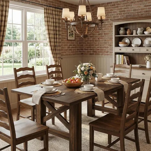 Miniatura 10 de Garvee Mesa de comedor de madera para 6 a 8 personas, mesa de cocina grande resistente, mesas de comedor rectangulares de 70.87 pulgadas de largo
