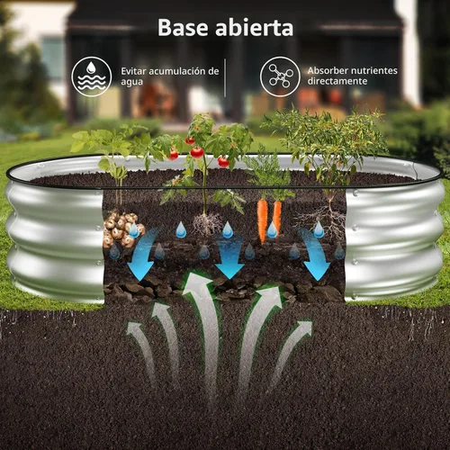 Miniatura 5 de Winpull Kit de cama de jardín elevada, maceta galvanizada de 4 x 2 x 1 pies para exteriores con bordes de seguridad, camas elevadas de metal grandes