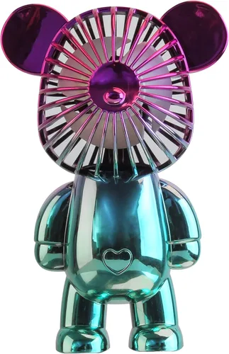 Wireless Express Bear Breeze: el mejor mini ventilador de escritorio - portátil, recargable, ventilador ajustable de 3 velocidades USB - Perfecto