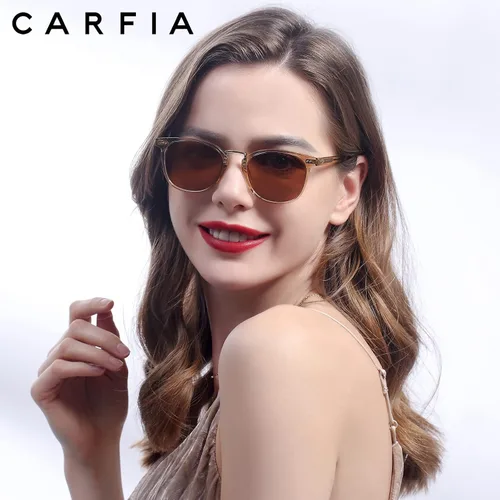 Miniatura 9 de CARFIA Gafas de sol polarizadas pequeñas para mujer, hechas a mano, marco de acetato, gafas de sol retro CA5015
