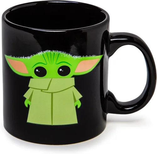 Miniatura 2 de Silver Buffalo Star Wars The Mandalorian The Child Stands, taza de café de cerámica, 20 onzas The Child Stands-Negro