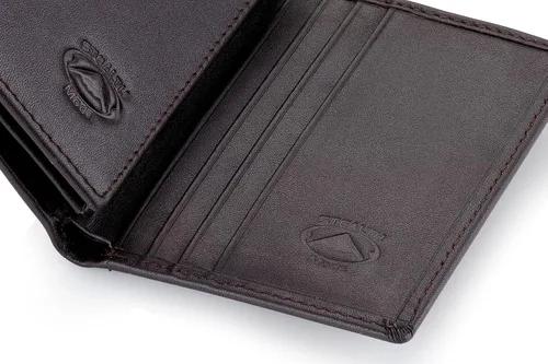 Miniatura 60 de Stealth Mode Cartera de cuero triple RFID para hombres con soporte de identificación abatible (negro)