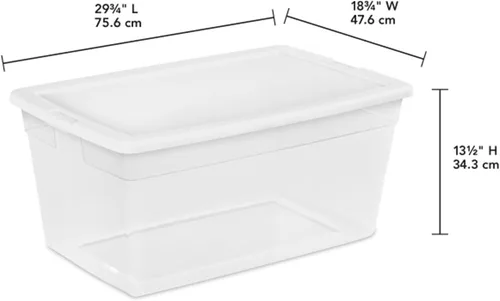 Miniatura 3 de Sterilite Paquete de 8 contenedores apilables con tapa, diseño de plástico transparente, 90 cuartos de galón