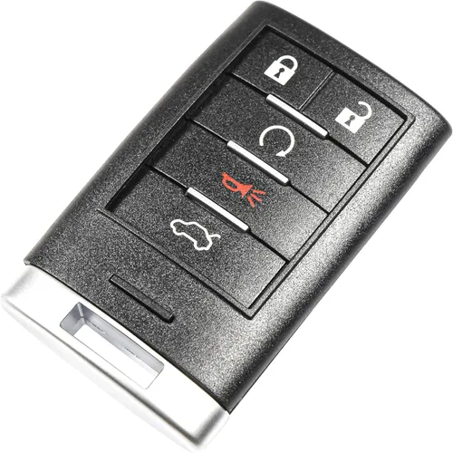 HQRP Carcasa para llavero remoto sin llave con 5 botones compatible con Cadillac SRX 2010 2011 2012 2013 2014; XTS ATS 2013 2014