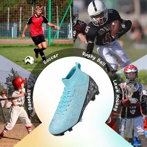 Miniatura 6 de Tacos de fútbol para niños y niñas, zapatos de fútbol para césped AGFG