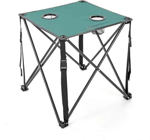 Miniatura 14 de ARROWHEAD OUTDOOR Mesa plegable portátil de 26 pulgadas (26.0 in), 2 portavasos, cuadrado, funda de transporte, marco de acero, lona 600D de alto