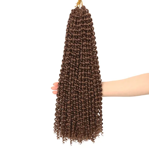 Miniatura 20 de Cabello Passion Twist de 30 pulgadas, cabello rubio de ondas de agua con ganchillo para mujeres, cabello rubio Passion Twist de ganchillo largo 27#