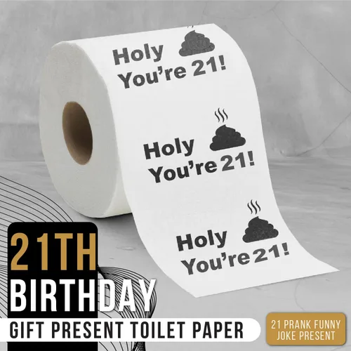 Miniatura 2 de Papel higiénico para decoración de cumpleaños número 21 para hombres y mujeres, diseño divertido, gran regalo divertido de broma, ecológico, ultra