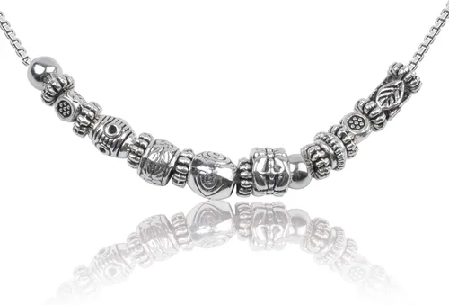 Miniatura 7 de BronaGrand 3.53 oz (alrededor de 130-180 piezas) cuentas redondas de plata antigua, cuentas pequeñas, espaciadores de abalorios para joyería, Plata