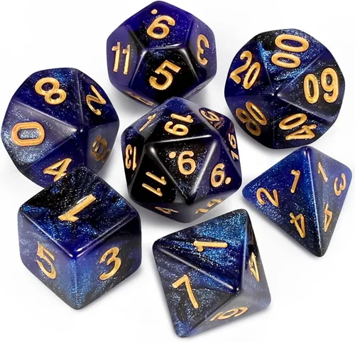 Miniatura 19 de CiaraQ DND Juego de Dados Poliédricos para Dungeons and Dragons RPG MTG Juegos de Mesa de Rol - con 1 Bolsa de Dados (Aguamarina + Brillantina)