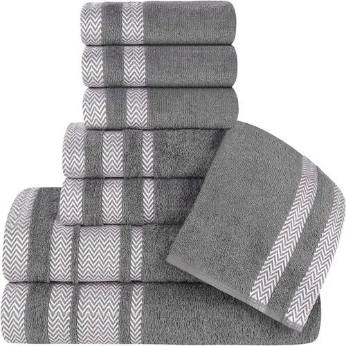 Miniatura 68 de Superior Juego de toallas de algodón de 9 piezas, toallas absorbentes suaves de felpa, artículos esenciales de baño, ducha, lujo, esponjosas