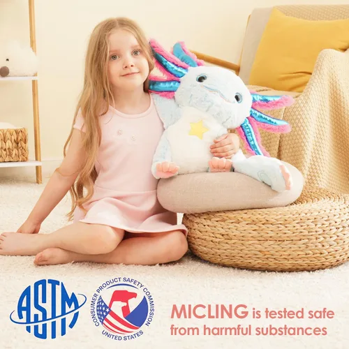 Miniatura 6 de Micling Animal de Peluche con Peso - Ajolote Azul 4.5 libras, Ideal para Necesidades Sensoriales, Autismo y Ansiedad Comodidad y Relajación tanto