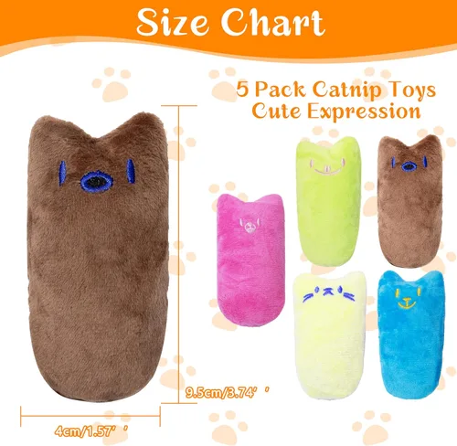 Miniatura 3 de Seyezo Juguetes para gatos de interior, 5 unidades, juguetes esponjosos para jugar, juguetes interactivos para gatitos, juguetes de dentición