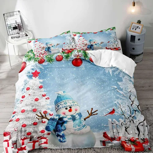 Miniatura 37 de LUVIVIHOME Juego de 3 Piezas de Funda de Edredón de Navidad Tamaño Queen, Juegos de Ropa de Cama, Funda de Edredón a Cuadros Búfalo Negro y Rojo