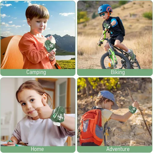 Miniatura 5 de Walkie Talkies de dinosaurio para niños, paquete de 2, equipo de camping, juguetes al aire libre T-Rex para niños de 3 a 12 años de edad, 3 canales