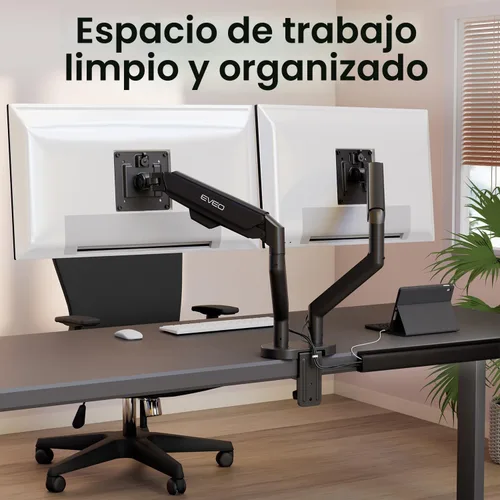 Miniatura 7 de EVEO Kit de gestión de cables debajo del escritorio (6 unidades) - Ocultador de cables para gestión de cables debajo del escritorio, ocultador
