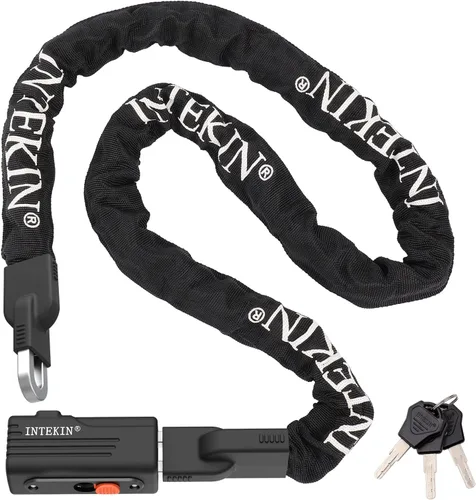 Miniatura 8 de Cerradura de Cadena de Bicicleta de 3 pies/4 pies/5 pies de Alta Resistencia, Cerradura de Cadena de Bicicleta Antirrobo de 8 mm/10 mm de Grosor