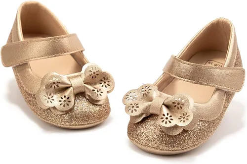 CENCIRILY Zapatos planos Mary Jane para bebés y niñas, antideslizantes, suela suave, para antes de caminar, zapatos de vestir de boda