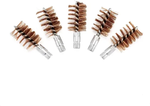Miniatura 5 de BOOSTEADY Cepillo de limpieza para pistola de bronce con cerdas de fósforo, 5 unidades, para escopeta de pistola con 50 parches cuadrados