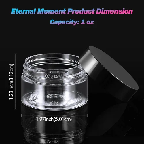 Miniatura 2 de Eternal Moment - Paquete de 36 tarros de plástico redondos transparentes de 1 oz con tapa, recipientes cosméticos perfectos para loción, crema
