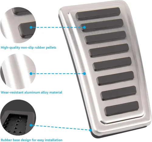 Miniatura 3 de Motrobe Fundas de pedal para Dodge Ram 1500 2019-2026, accesorios antideslizantes, aleación de aluminio, freno de gas, acelerador de combustible
