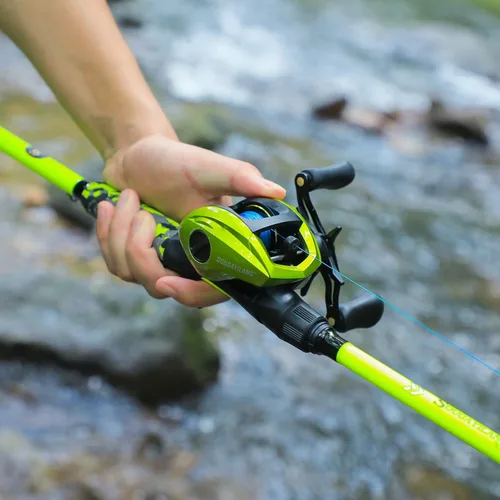 Miniatura 8 de Sougayilang Combo de Caña y Carrete de Pesca, Combo de Baitcasting, Cañas de Grafito IM7, Cañas de 2 Piezas, Mango EVA y Portacebo Estilo "S" Mango