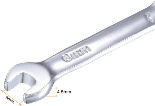 Miniatura 4 de uxcell Llave combinada de trinquete rechoncha de 0.236 in métrica 72 dientes 12 herramientas terminadas en caja de puntos, CR-V