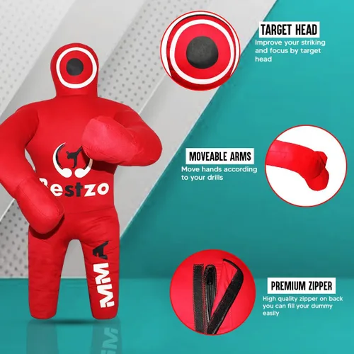 Miniatura 4 de Bestzo Muñeco de agarre MMA para niños, bolsa de entrenamiento de lucha libre y BJJ sin relleno para judo, karate y defensa personal (48 pulgadas)