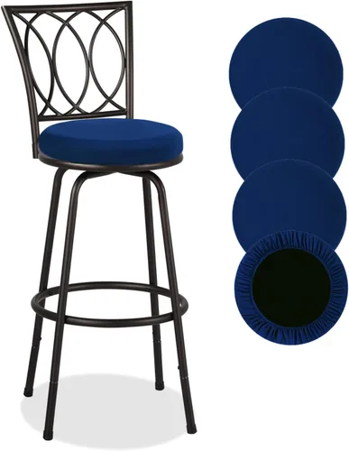 Miniatura 16 de Deisy Dee 4 fundas de asiento redondas para taburetes de bar, fundas elásticas para sillas redondas de 13 a 16 pulgadas (naranja)