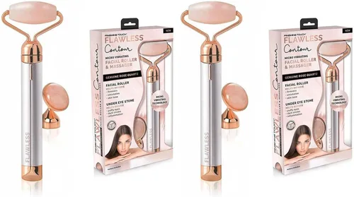 Miniatura 6 de Finishing Touch Flawless Rodillo facial vibratorio y masajeador de contorno, cuarzo rosa