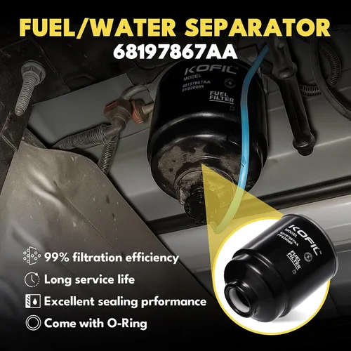 Miniatura 4 de Juego de filtro de combustible y aceite de 6.7 L Cummins con separador de agua, compatible con Dodge Ram 2500 3500 4500 5500 2013-2018, reemplaza #