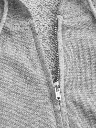 Miniatura 7 de Verdusa Sudadera sin mangas con capucha y cremallera completa para mujer