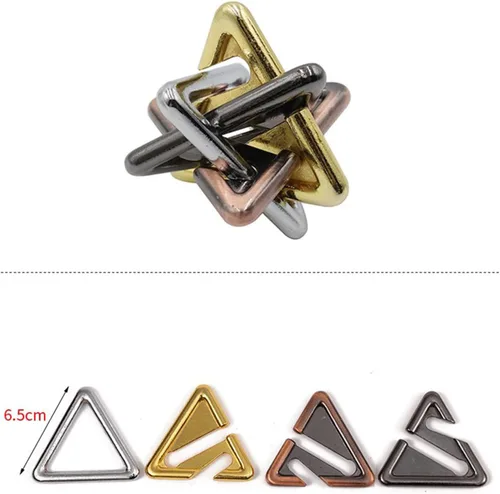 Miniatura 3 de 5 unids/set rompecabezas de metal rompecabezas conjuntos, 3D desbloqueo rompecabezas entrelazado, nudo de metal rompecabezas juegos mentales, regalo