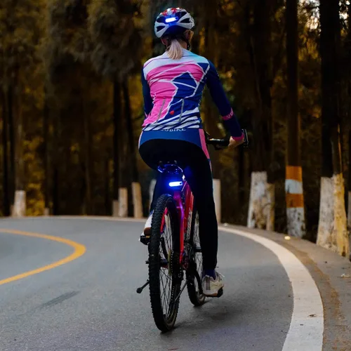 Miniatura 2 de Paquete de 2 luces traseras azules para bicicleta, luces traseras de bicicleta recargables por USB, ultra brillantes, luz trasera LED de alta