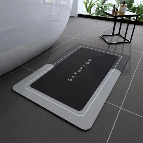 Miniatura 50 de Tapete de baño, tapetes de baño súper absorbentes, antideslizantes, de secado rápido, tapetes de goma fina para piso de baño que caben debajo