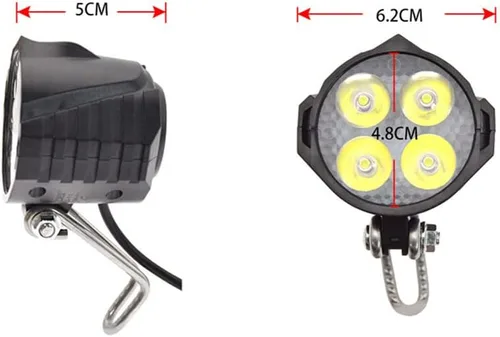 Miniatura 3 de TEQIN Ebike - Juego de luces delanteras y traseras, 24 V a 48 V, luces de advertencia delanteras y traseras, focos LED nocturnos, piezas