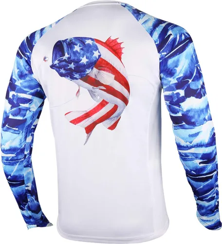 Miniatura 42 de Palmyth - Camiseta de pesca para hombre, con manga larga, protección solar ultravioleta FPU 50+, con bolsillo