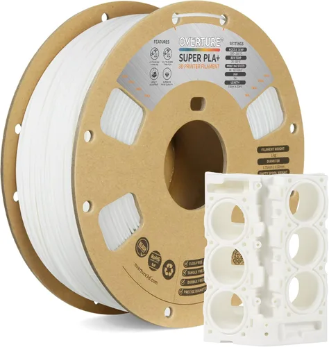 Miniatura 14 de Overture PLA Plus (PLA+) Filamento de 1/16 pulgadas, dureza mejorada con rollo PLA, con superficie de construcción 3D de 7.87 × 7.87 pulgadas, PLA