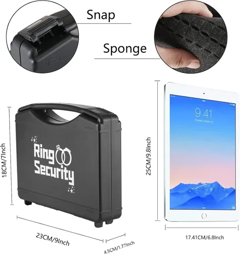 Miniatura 3 de Juego de regalo para portador de anillos de boda, caja de seguridad para anillos con oreja espía, insignia exclusiva, lentes de sol negros, tarjeta