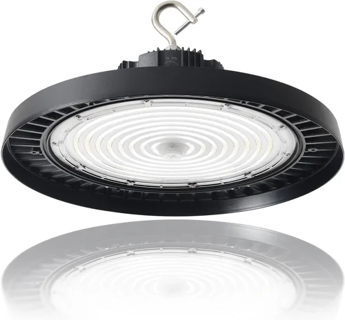 Miniatura 8 de OSTEK 480V 150W UFO LED High Bay Light 21000LM, 5000K 0-10V Dimmable Granero Taller Alta Bahía Iluminación Accesorio ETL DLC Listado US Hook 5' Cable