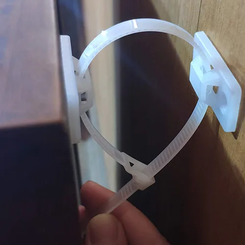 Correas de anclaje de pared antipunta para muebles (paquete de 6, con tornillos), kit de correas de anclaje de pared para estantería o tocador,