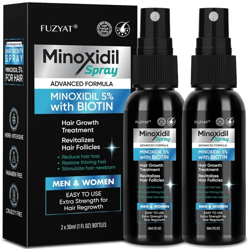 5% Minoxidil for Men Beard and Hair, Minoxidil for Women Hair Growth Spray with Biotin & Castor Oil, Strengthens Weak Roots, Repairs Thinning Hair