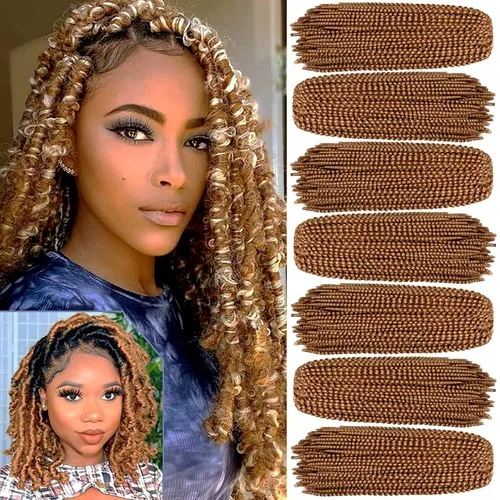 Miniatura 9 de Xtrend - Cabello trenzado de ganchillo con rizos de resorte, color rojo cobrizo, 12 pulgadas, para rizos de mariposa de imitación, extensiones