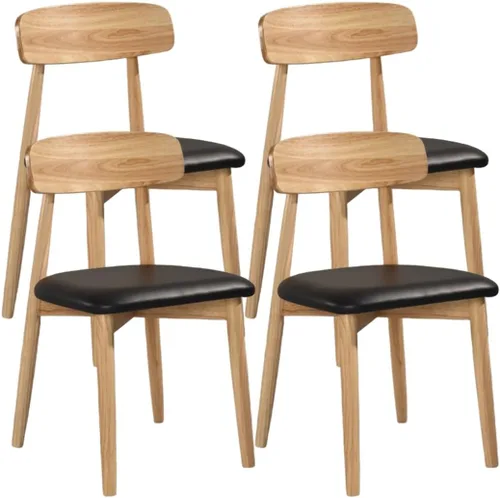 Miniatura 24 de YVYKFZD Solid Wood Dining Chairs, Armless Dining Room Chair Set, Leather Upholstered Kitchen Chairs, Comfy Side Chair with Curved Back, for
