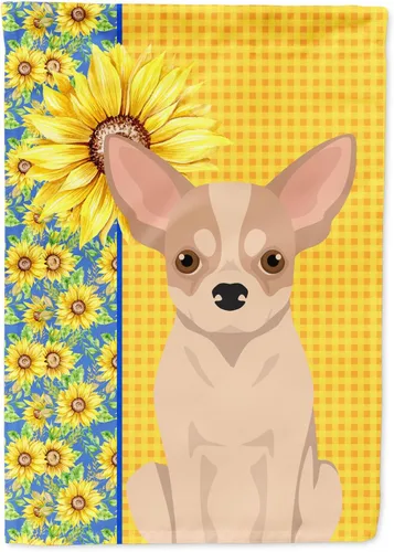 Miniatura 381 de Caroline's Treasures WDK5331CHF - Bandera de verano con diseño de girasoles rojos y blancos, manga grande, para porche, para colgar en la pared