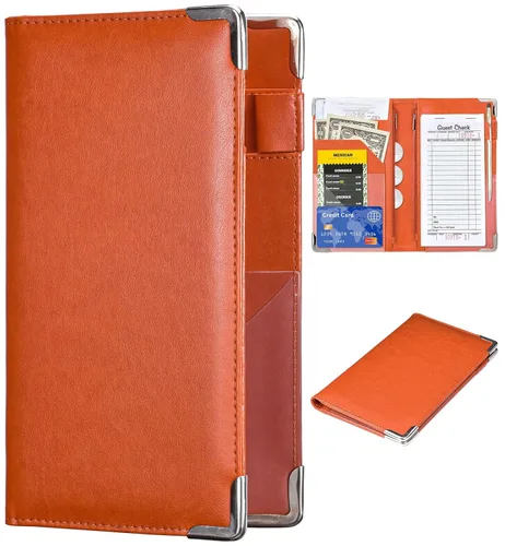 Libros para camarera – Cartera de mesero de 5 x 9 pulgadas con bolsillo con cremallera, lindo organizador de libros de camarera y camareros con