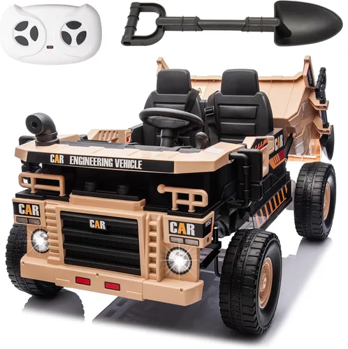 Miniatura 7 de FINITO Juguetes de paseo de 24 V para niños grandes, camión volquete eléctrico y pala extra, auto de juguete eléctrico para niños, camión, automóvil