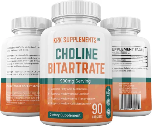 Miniatura 5 de Bitartrato de colina 900 mg por porción 90 cápsulas KRK SUPPLEMENTS
